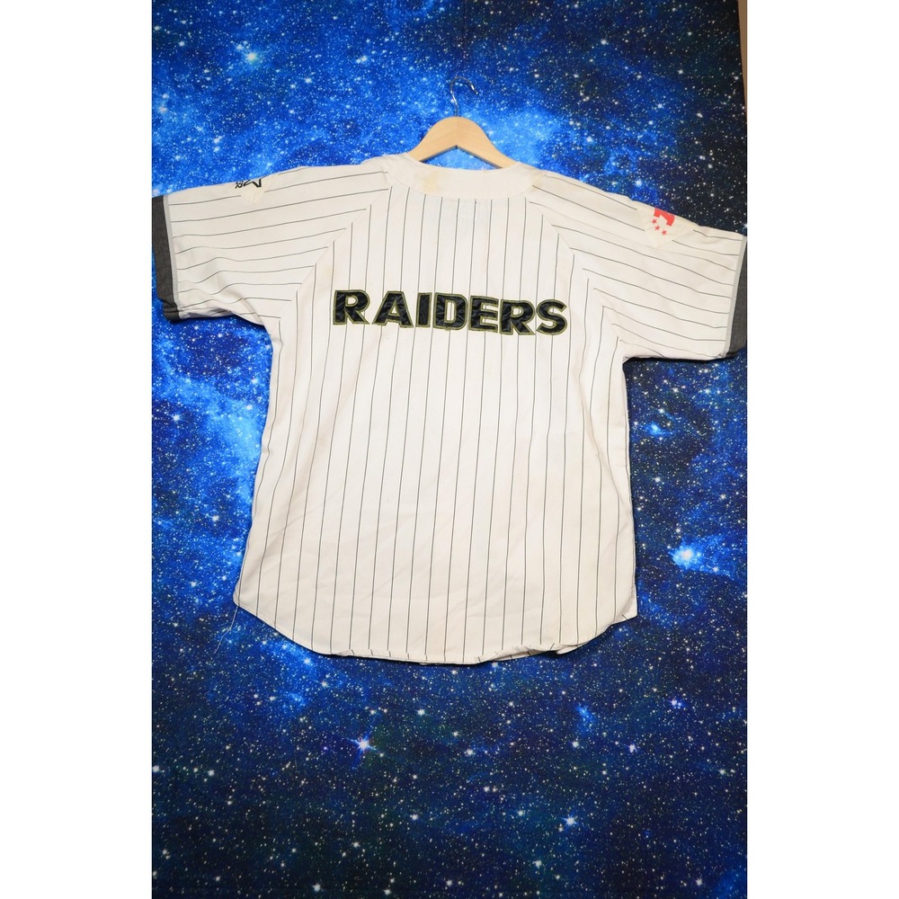 Vintage Starter‎ LA Oakland Raiders Jersey Mens Medium Pinstripe White NFL 90s